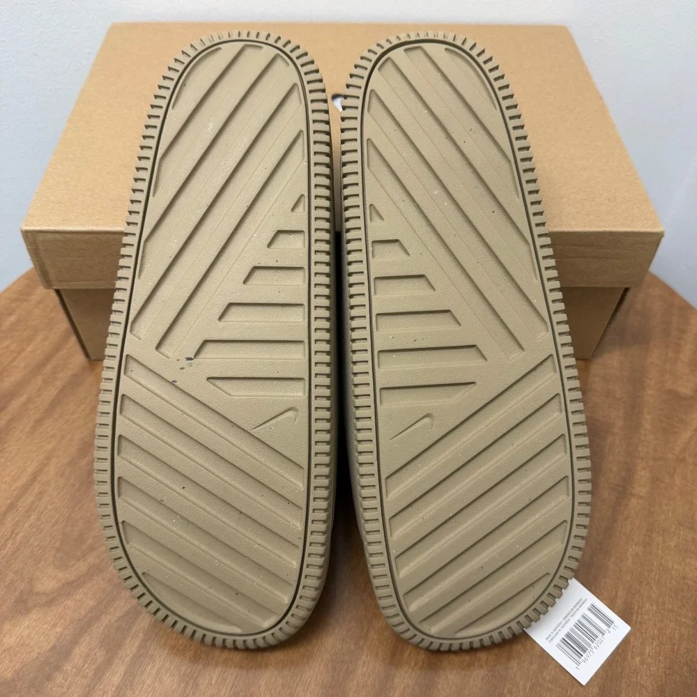 Nike Calm Slide Mens 11 Khaki Tan Foam Lightweight Comfort Sandals fd4116-201